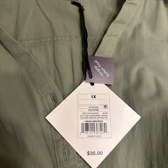 Ava & Viv Olive Button-Down Midi Dress - Picture 4 of 5